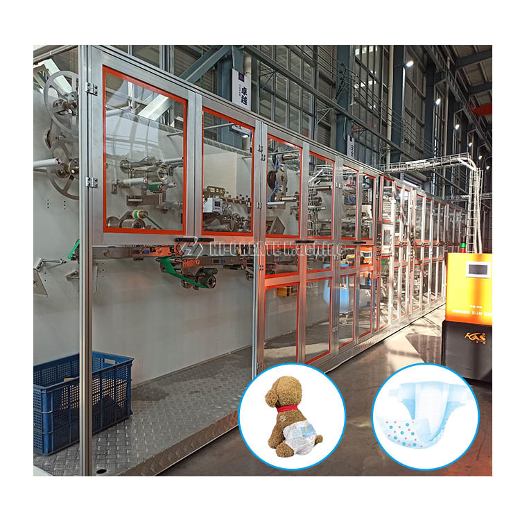 Full Automatic Production Line Disposable Dog Pet Diaper Making Machine Manufacturer With Cheap Low Price